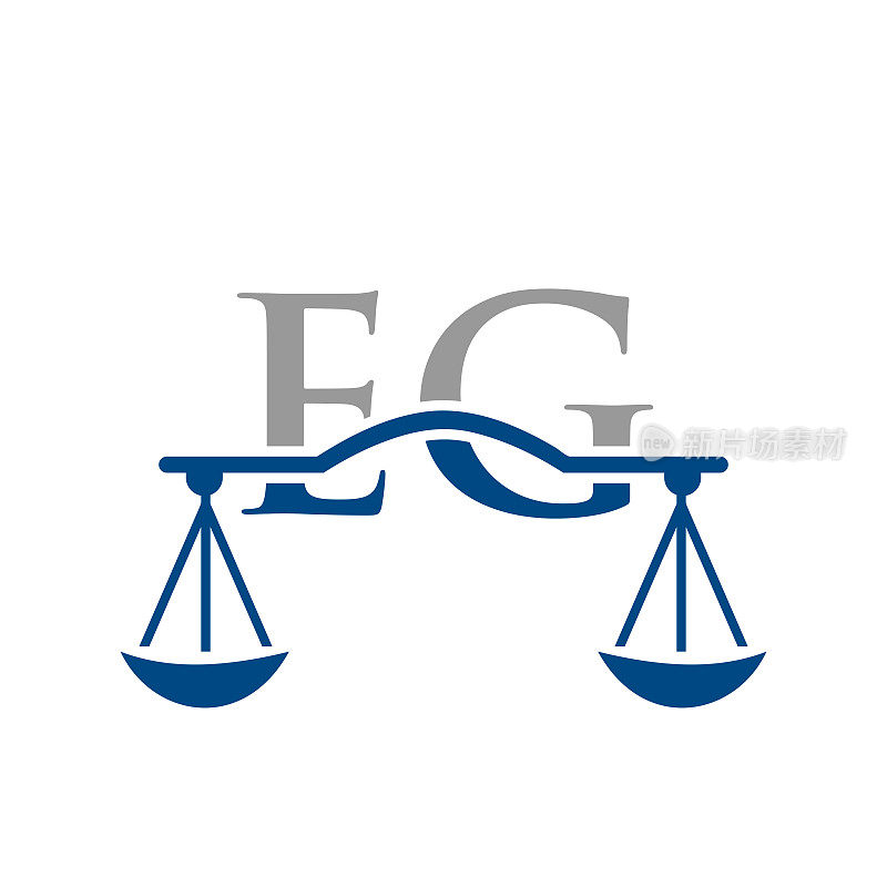 律师事务所Letter EG Logo设计。律师，司法，法律律师，法律，律师服务，律师办公室，规模，律师事务所，律师公司业务EG首字母标识模板